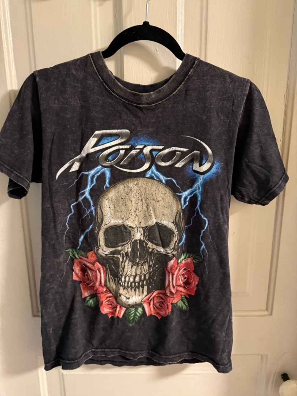 Poison Skull & Rose Graphic Tee - Black